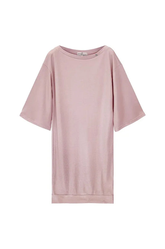 T-shirt dress with shiny coating Pink