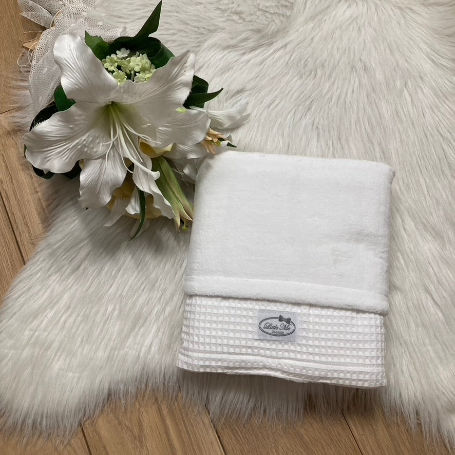 Warm Wafel Winterdekentje met naam | Gepersonaliseerde | Soft Cloud