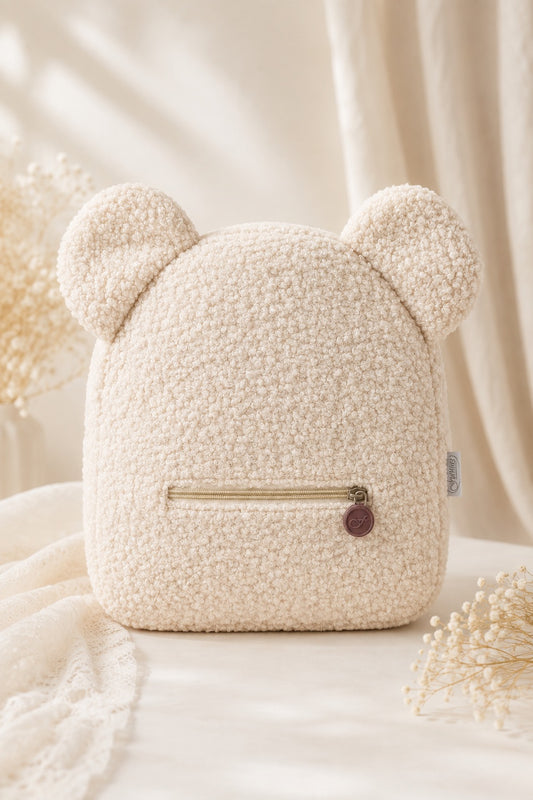 Teddy Kinderrugzak met Naam Cream | Gepersonaliseerd