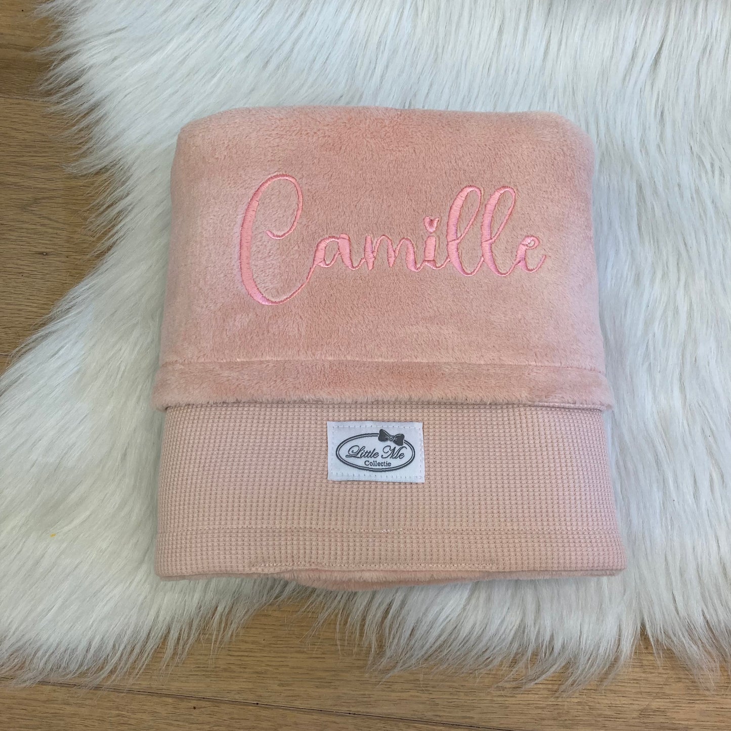 Winterdeken jersey warm wafel Blush