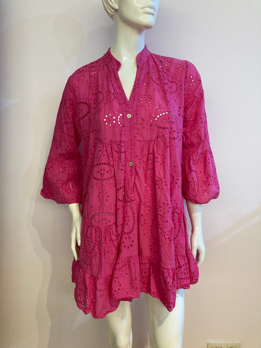 Embroidered Dress fuchsia