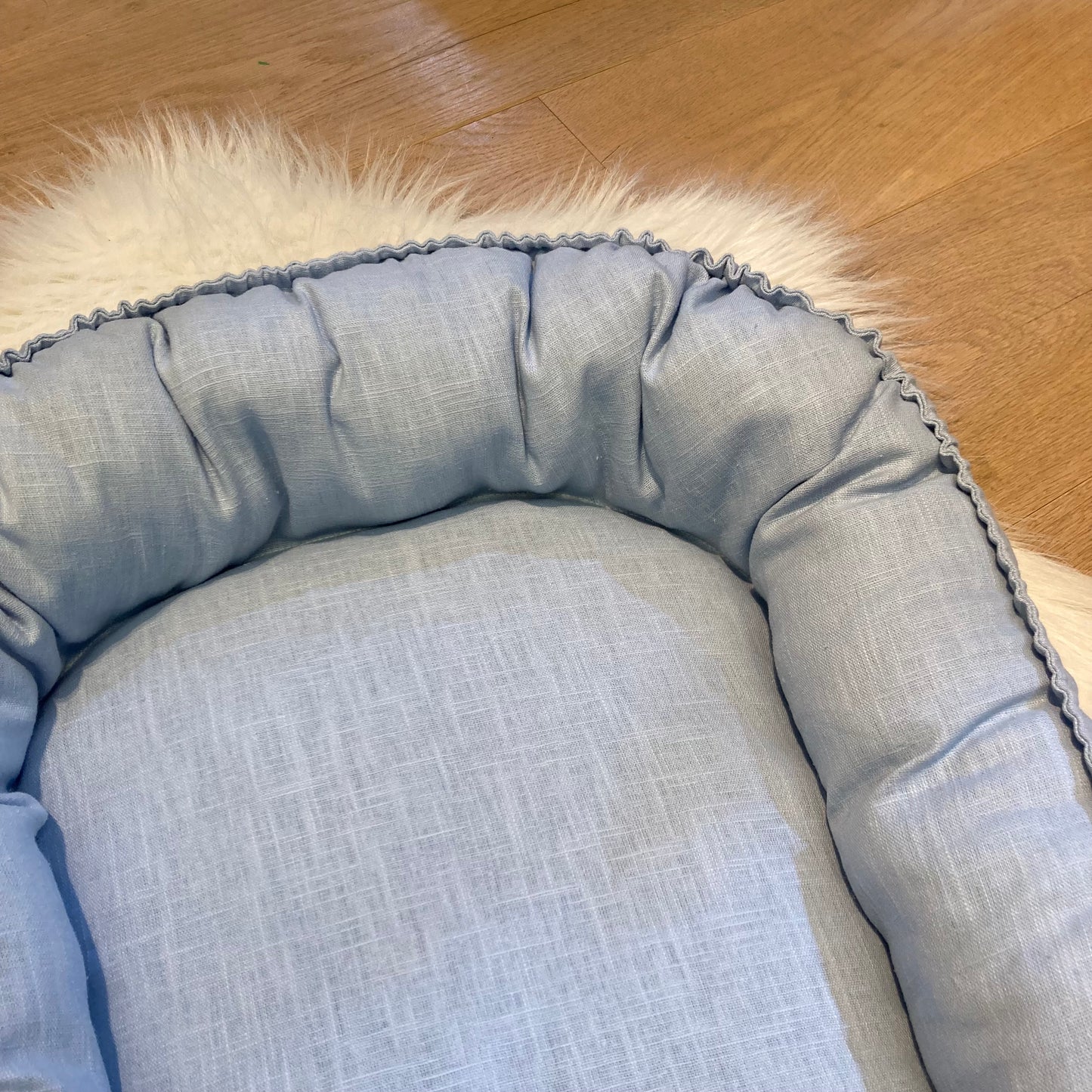 Babynestje Linnen lichtblauw