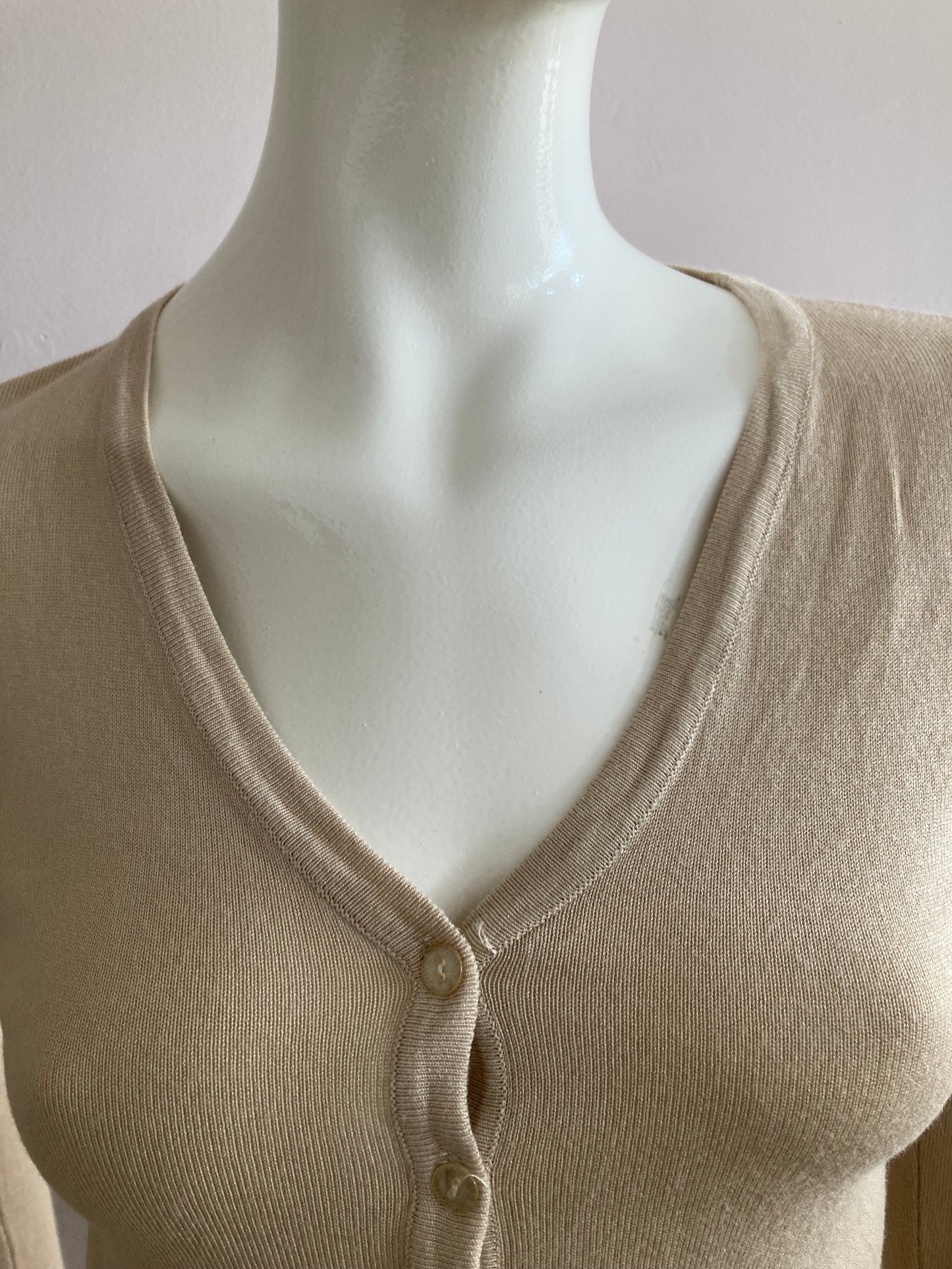 Very stretchy and very soft beige knit cardigan