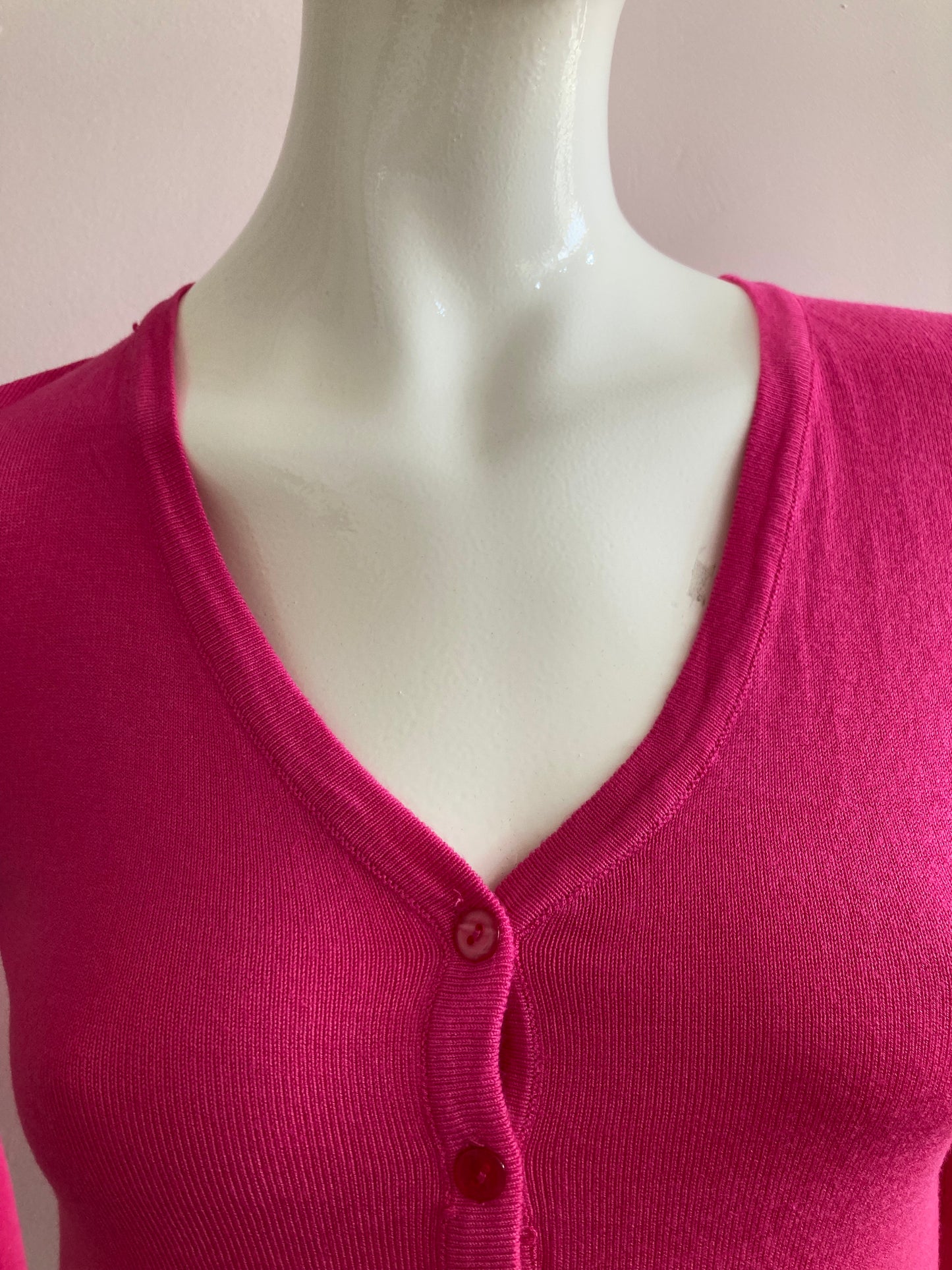Very stretchy and very soft fuchsia knit cardigan