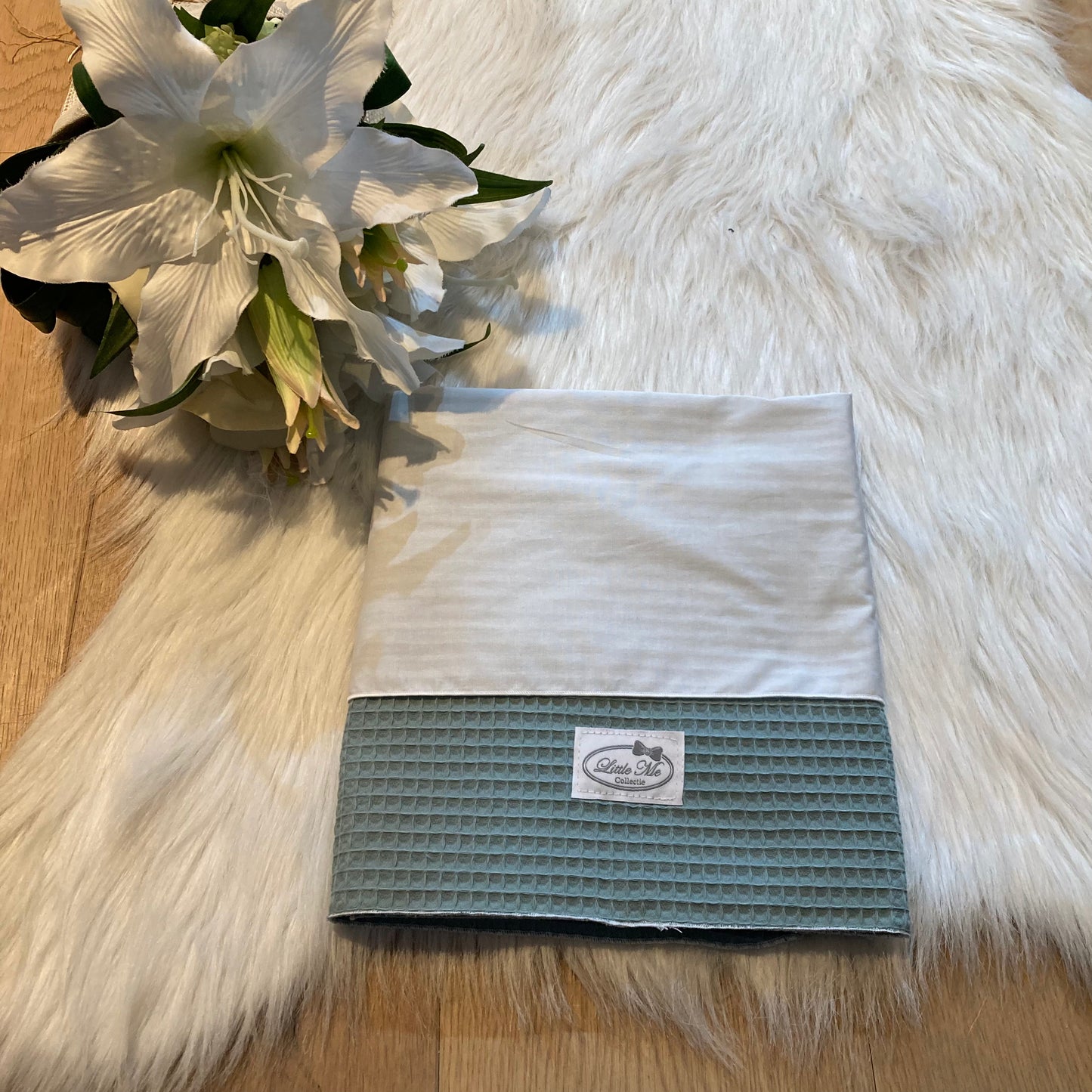 Laken wafel Zeegroen (75x100cm)