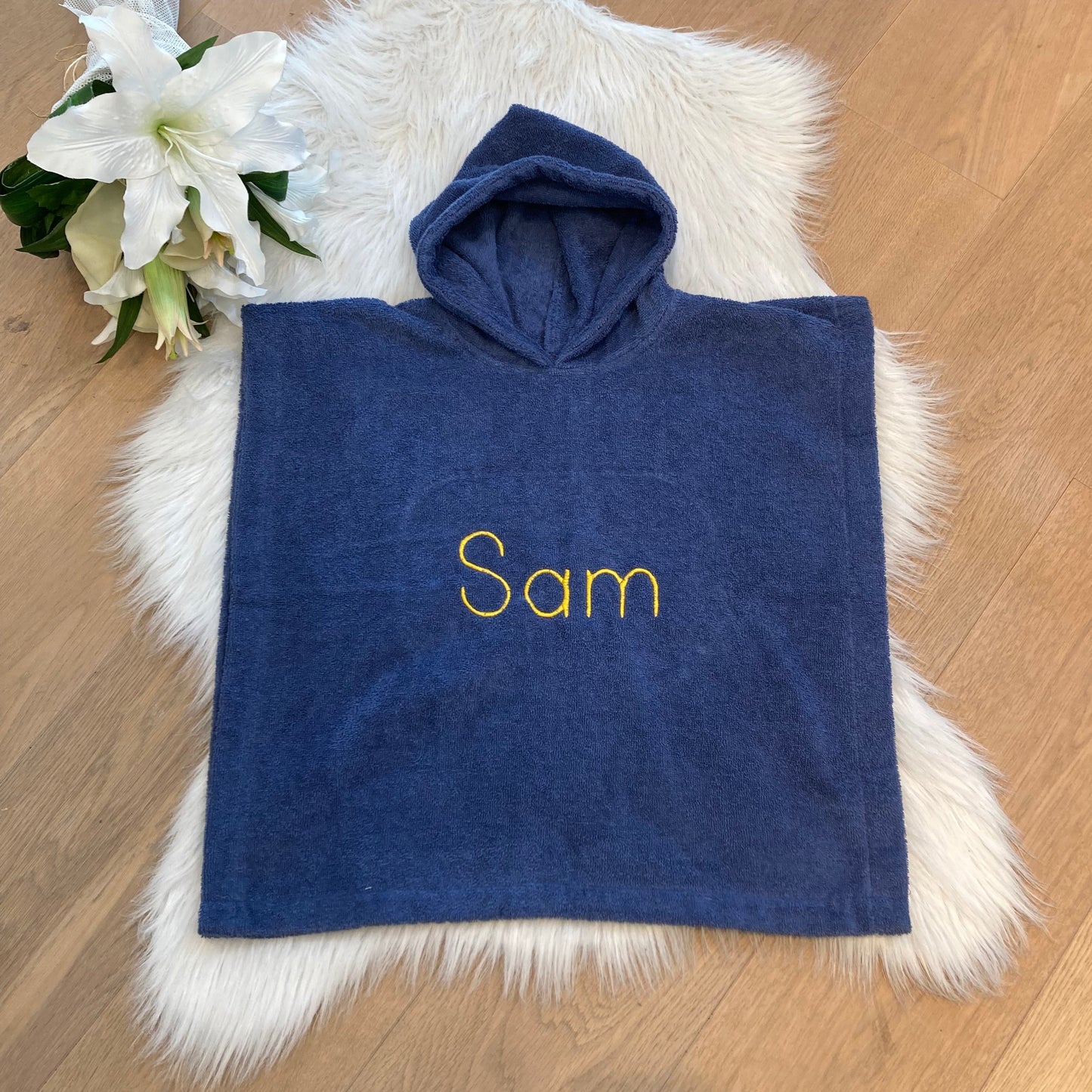 Poncho silkblauw