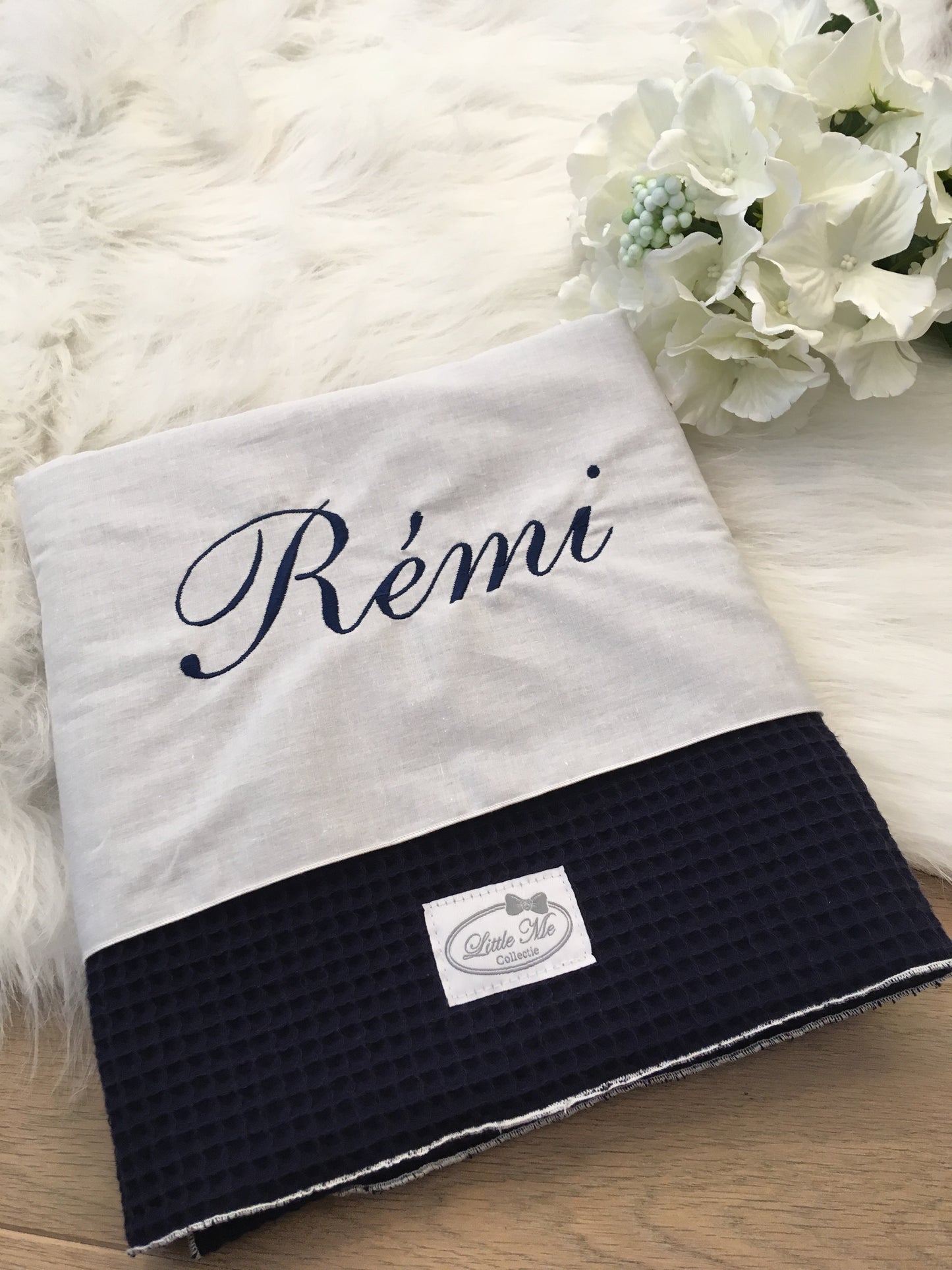 Laken wafel Navy(75x100cm)