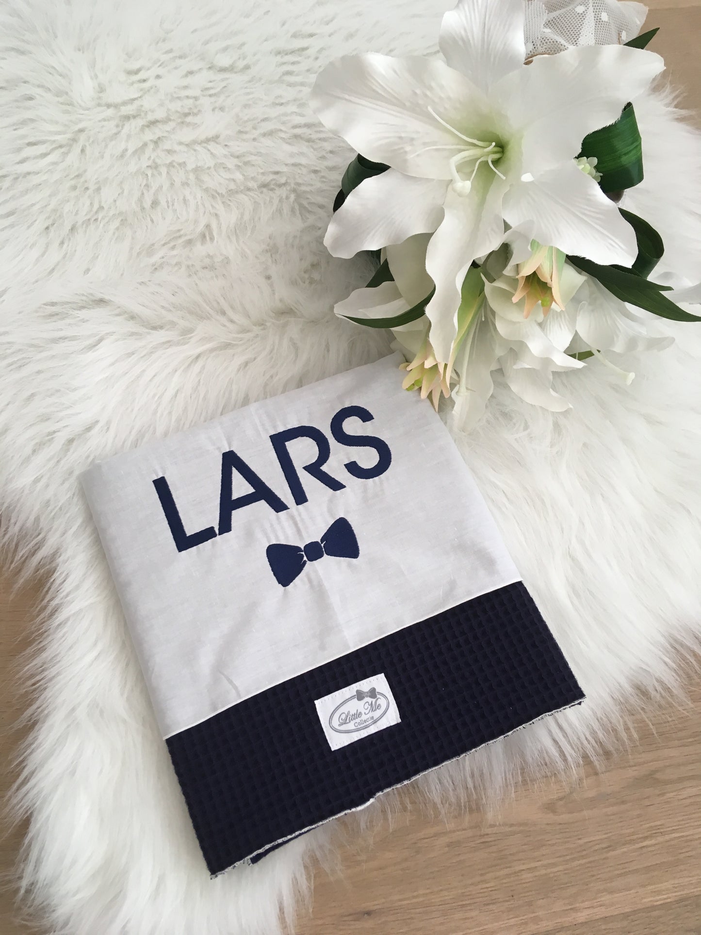 Laken wafel Navy(75x100cm)