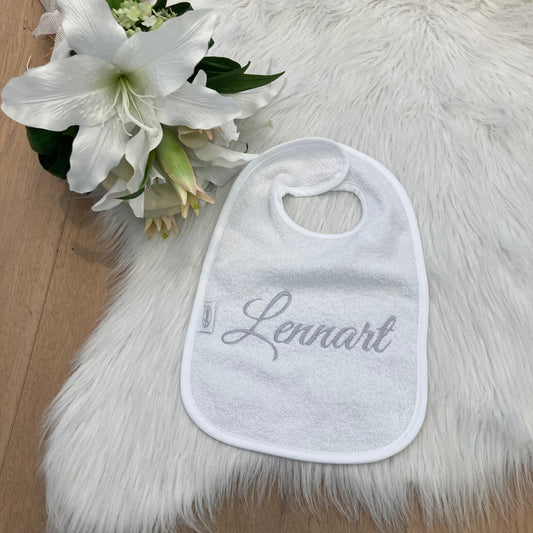 Slab met naam | Gepersonaliseerde baby slab katoen