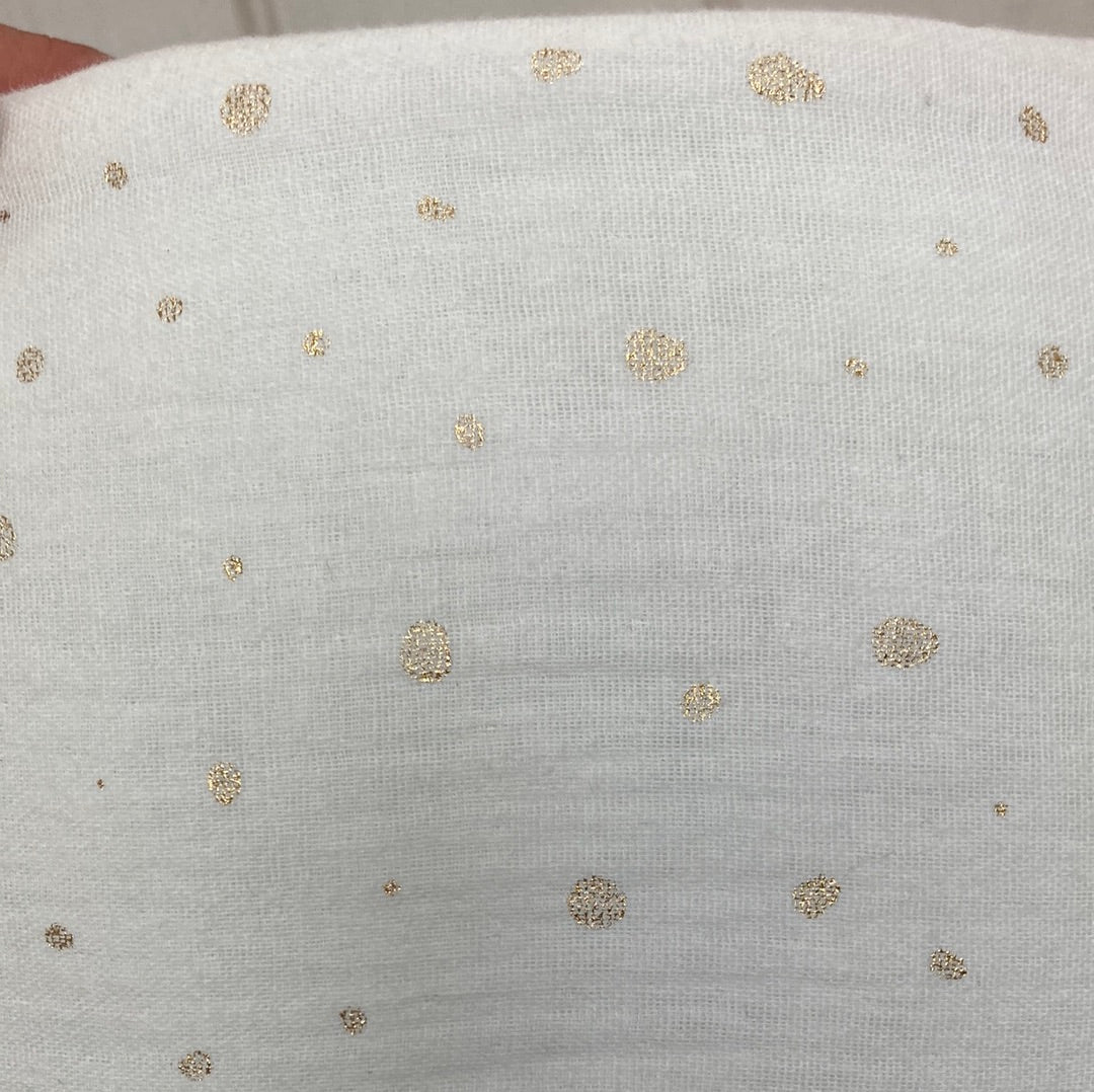Cottonsoft parkomrander wit/goud π
