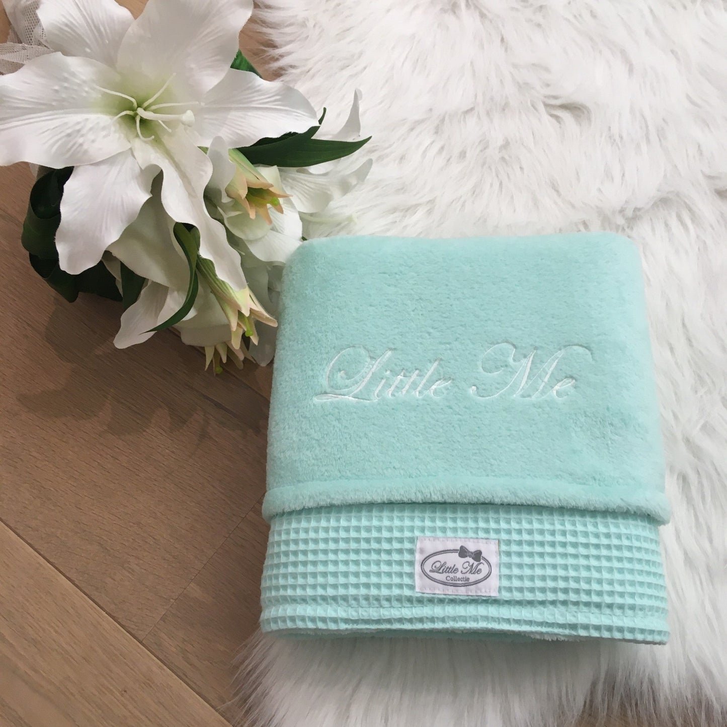 Winterdeken warm wafel munt