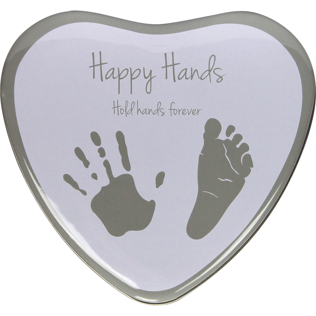 Happy Hands 2D Heart Shape Silver White