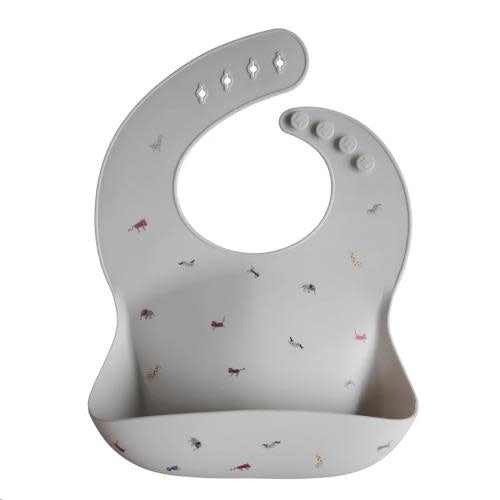 Mushie - Silicone Slab Pattern Grey Safari