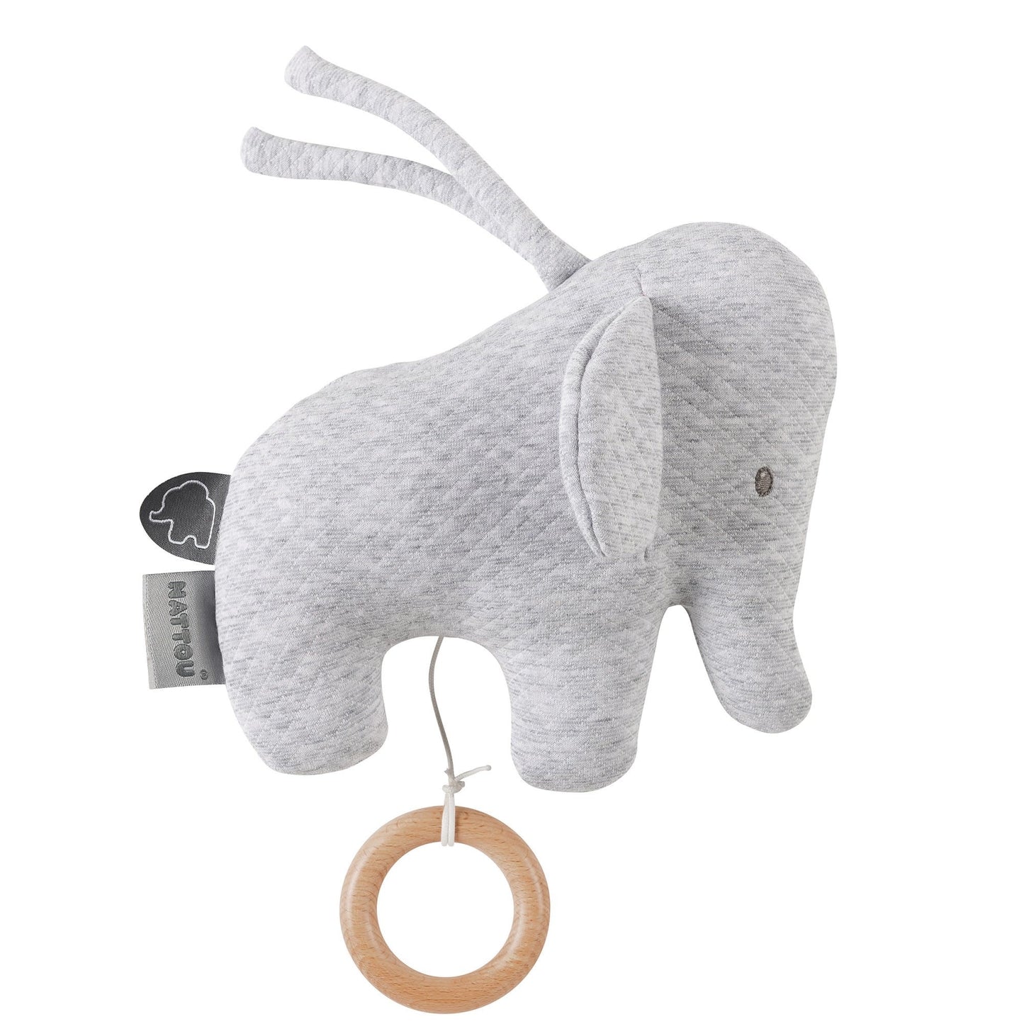 Tembo muziektrekker jacquard grijs 20cm