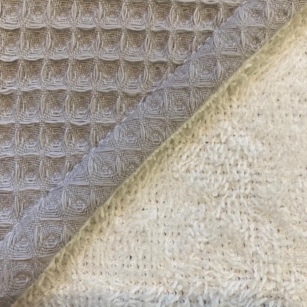 Babycape Wafel grijs/wit