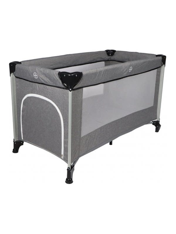 Travel Cot - Stripe - Grey melange deluxe