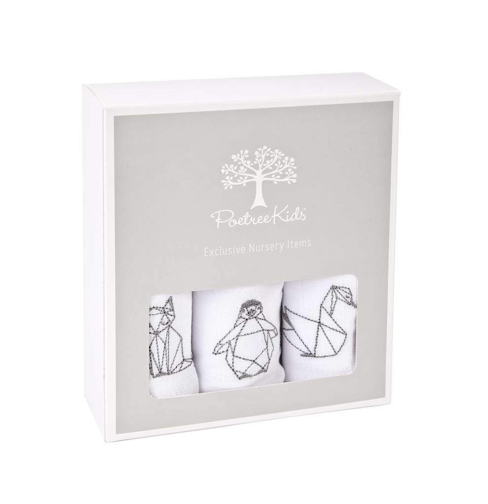 Hydrofiele doekjes set van 3 stuks Origami Embroidery