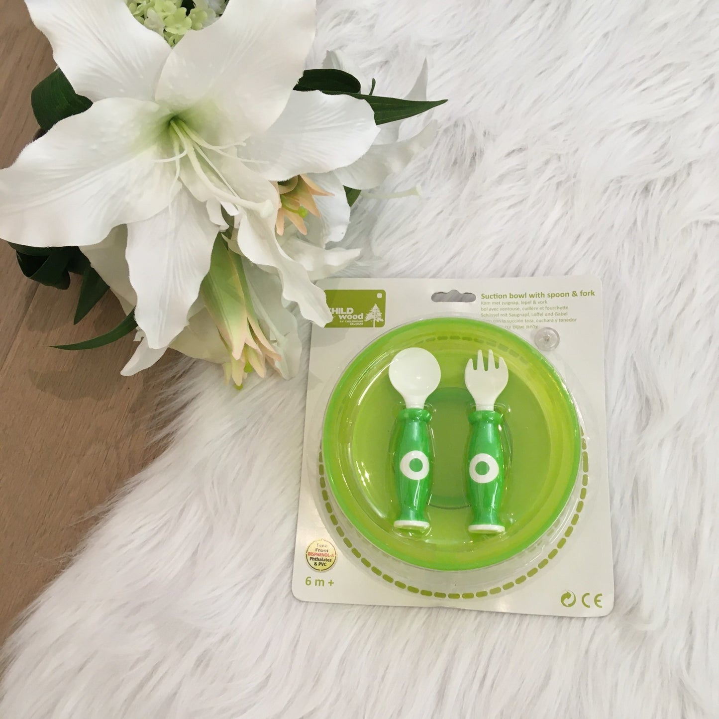 Bord met bestek childhome groen 🛒