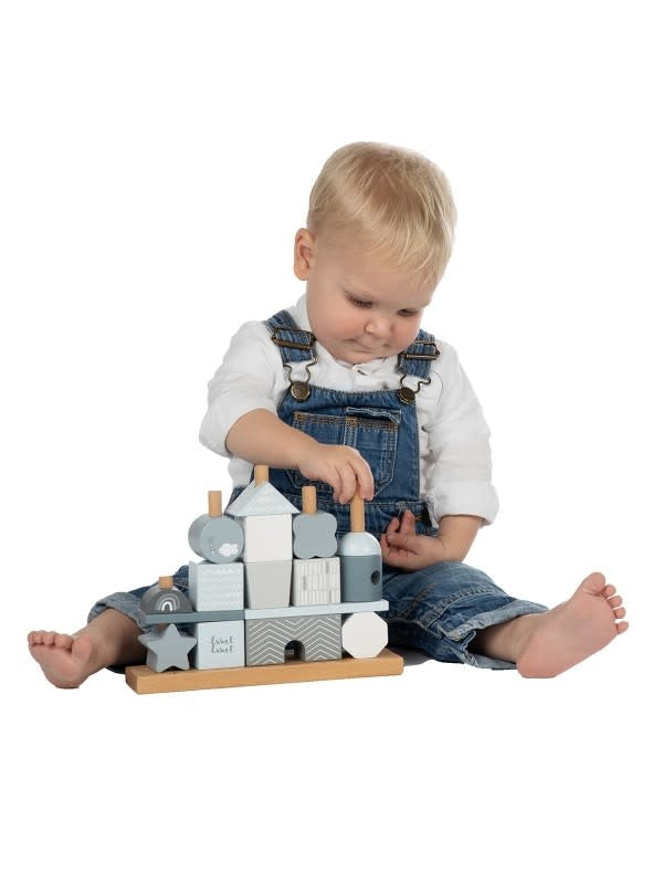 Stapelblokken Huisje Blauw
