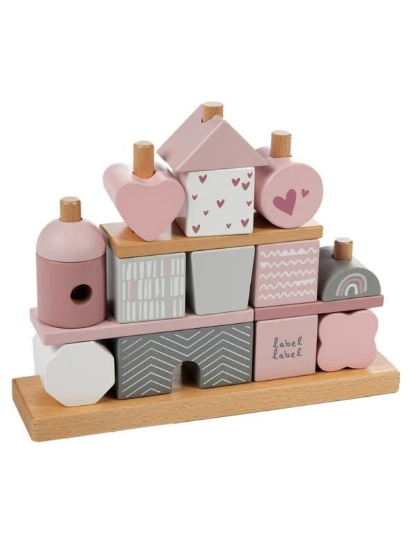 Stapelblokken Huisje Roze