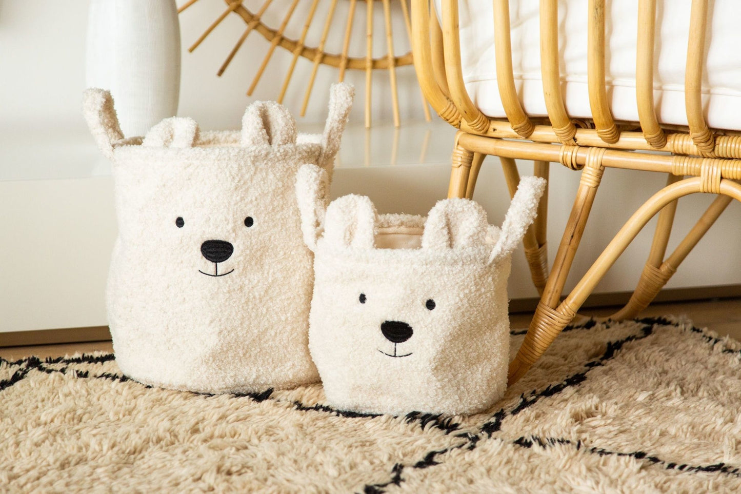 Opbergmand - 30x30x30 Cm - Teddy - Ecru