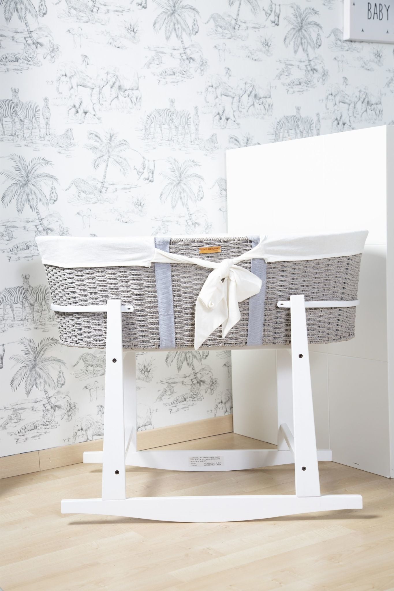 Moses Mand + Voering + Handvaten + Matras - Grijs