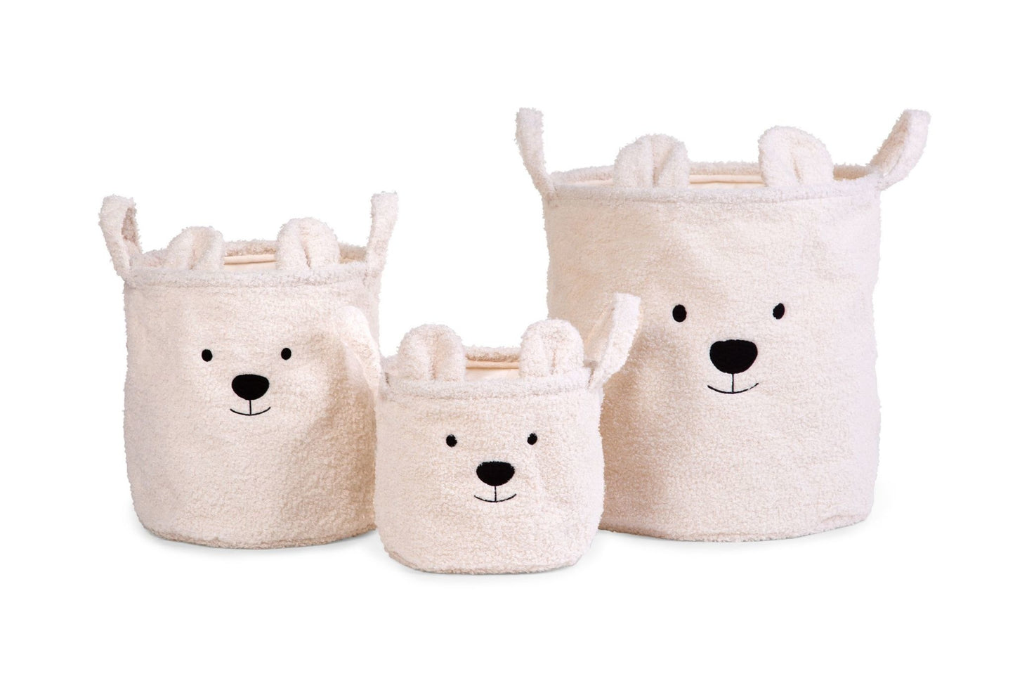 Opbergmand - 25x20x20 Cm - Teddy - Ecru