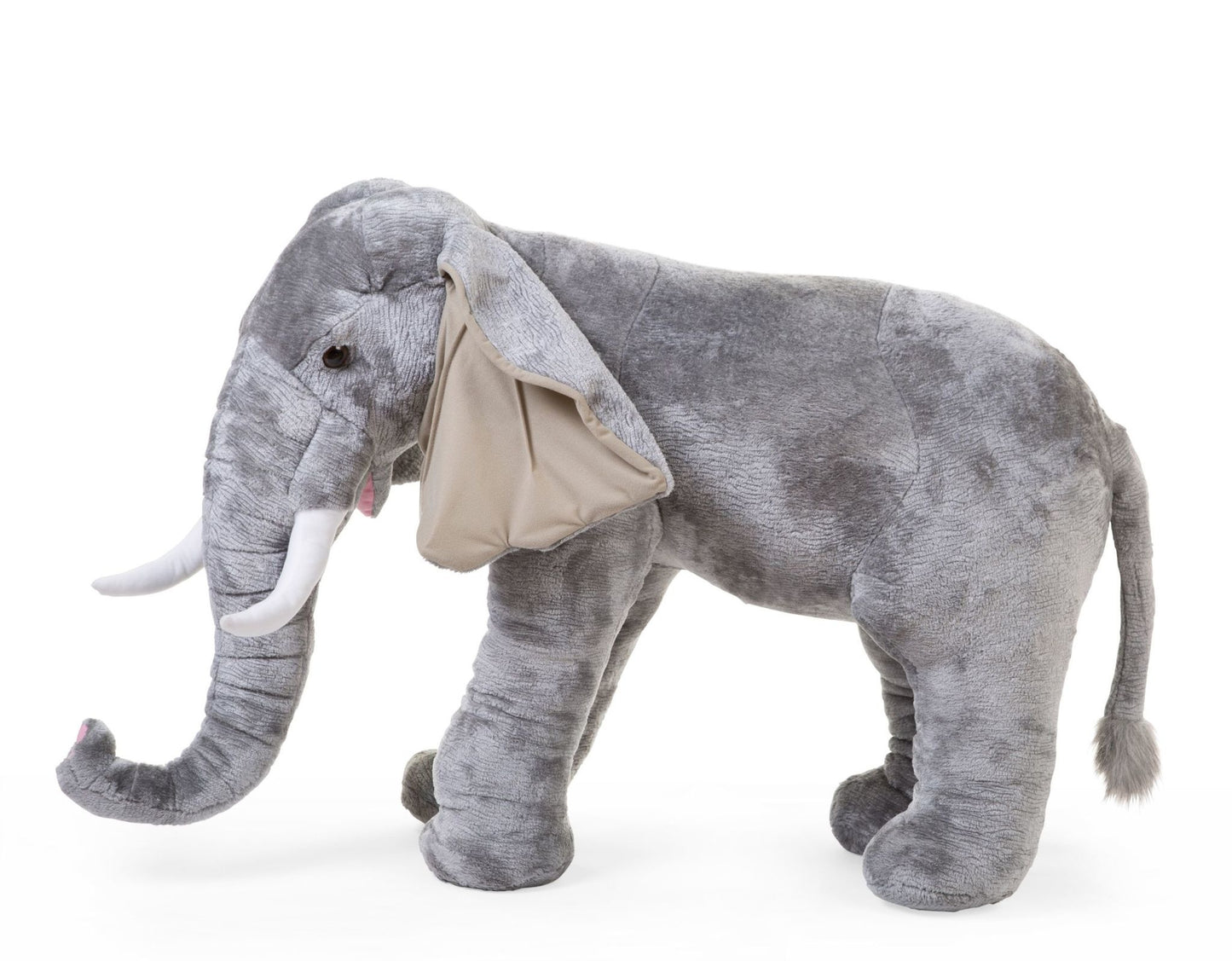 Staande Olifant Knuffel - 90x50x75 Cm - Grijs