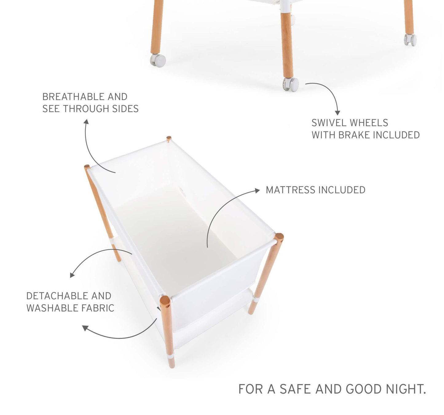 Evolux Wieg - Naturel Wit