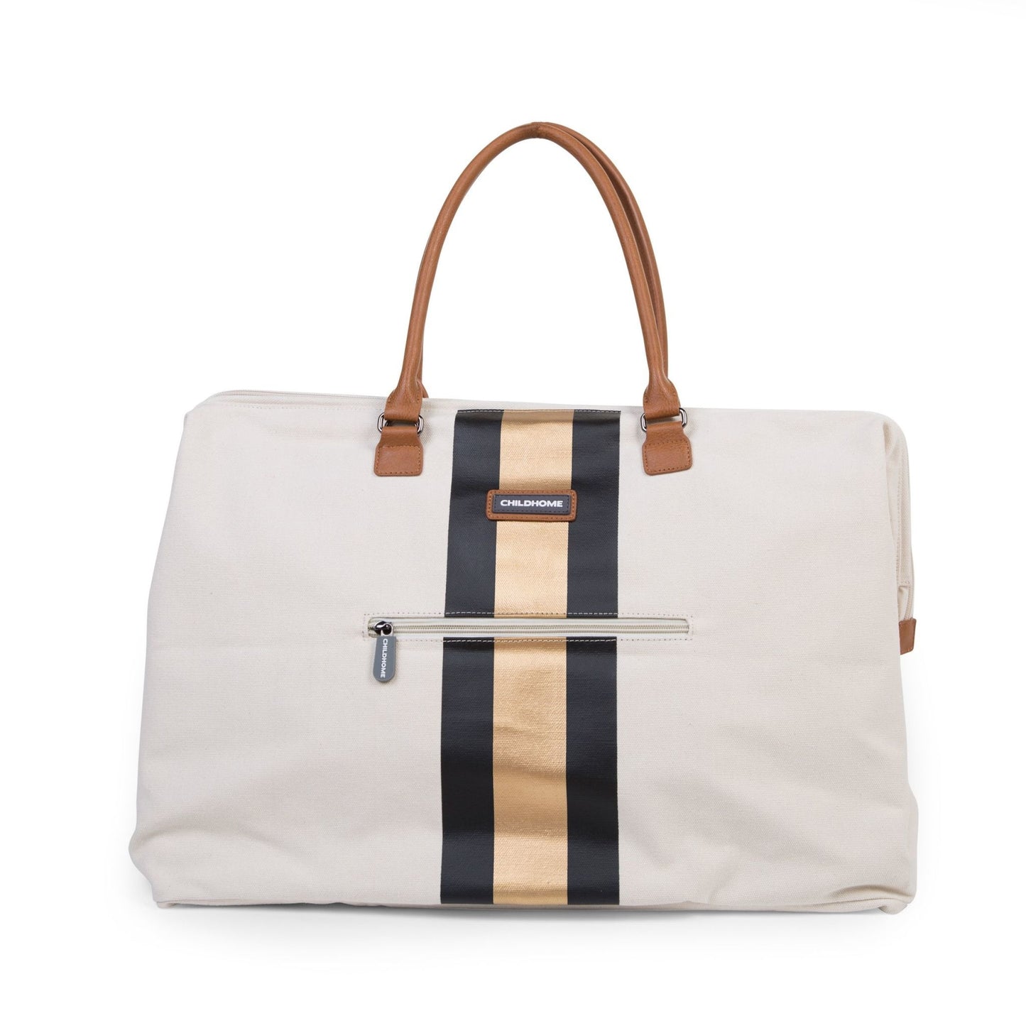 Mommy Bag Verzorgingstas - Ecru Strepen Zwart/Goud