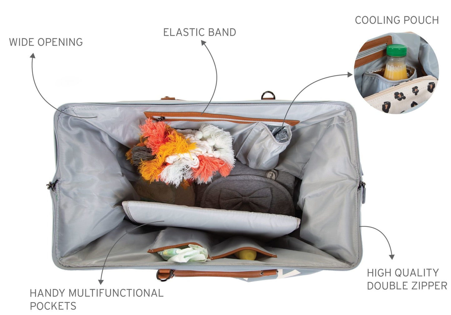 Mommy Bag Verzorgingstas - Grijs Ecru