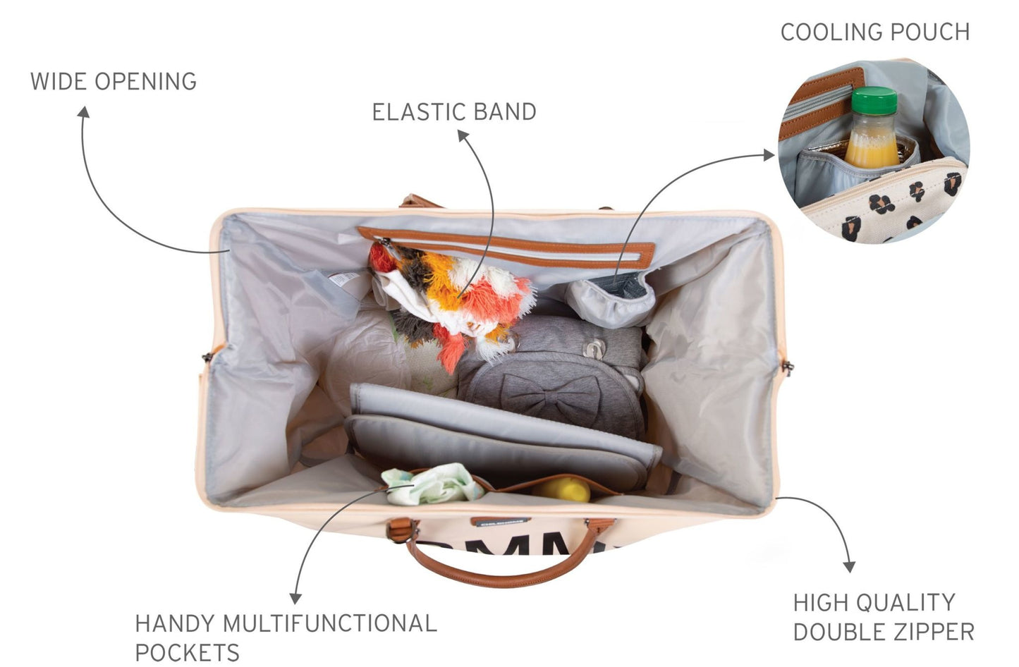 Mommy Bag Verzorgingstas - Ecru Zwart