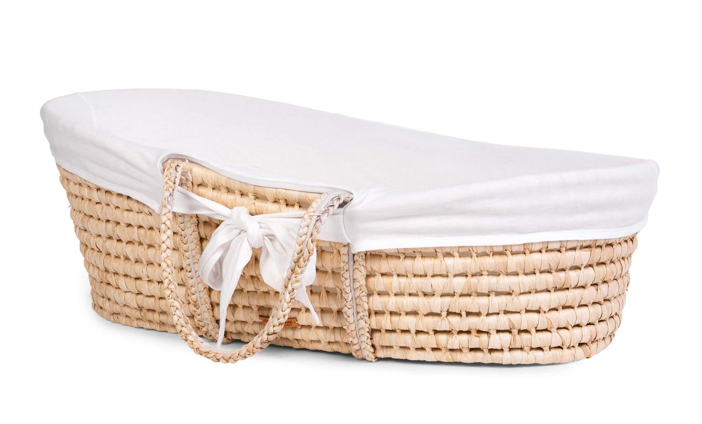 Moses Mand + Handvaten + Matras - Zacht Maïsschil - Naturel + Jersey Bekleding Ecru