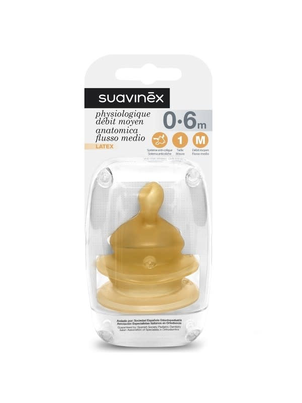 Suavinex - Teets - Teat - Latex - Flat - S1 M (2 pcs)