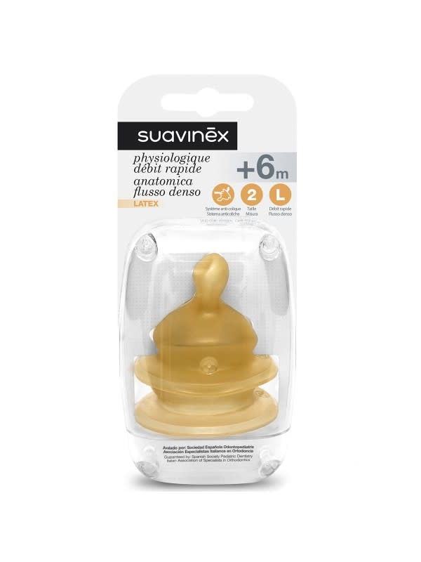 Suavinex - Teets - Teat - Latex - Flat - S2 L (2 pcs)