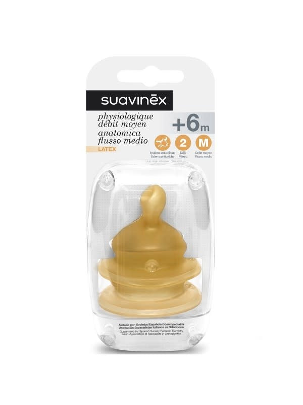 Suavinex - Teets - Teat - Latex - Flat - S2 M - (2 pcs)