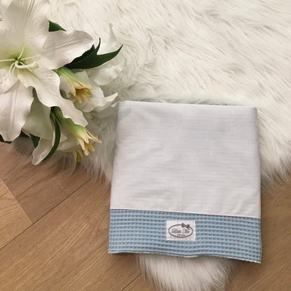 Warm Wafel Lakentje met naam | Gepersonaliseerde | Sky Blue