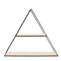 2-traps driehoek in zwart metaal en naturel hout GM