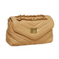 PU leather bag stitched Camel