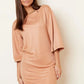 T-shirt dress with shiny coating Brown
