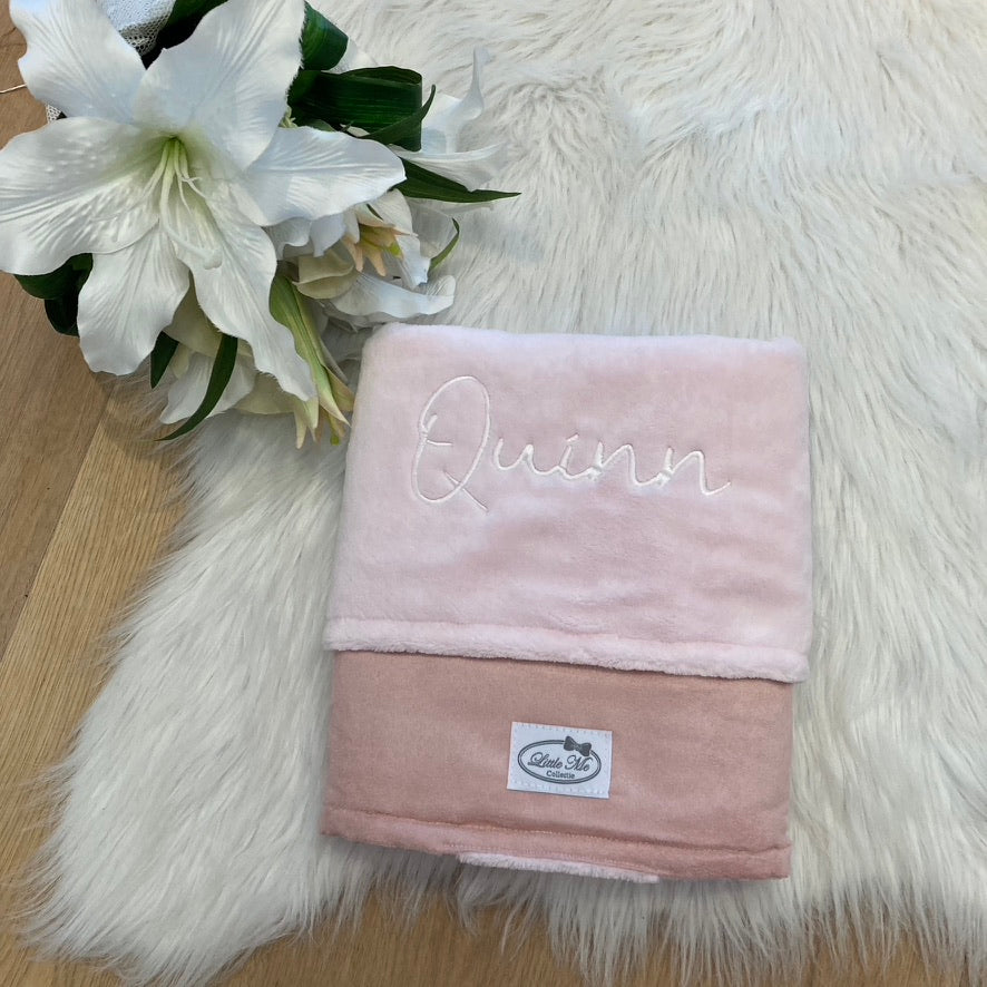 Soft Suéde Winterdekentje met naam | Gepersonaliseerde | Vintage Rose