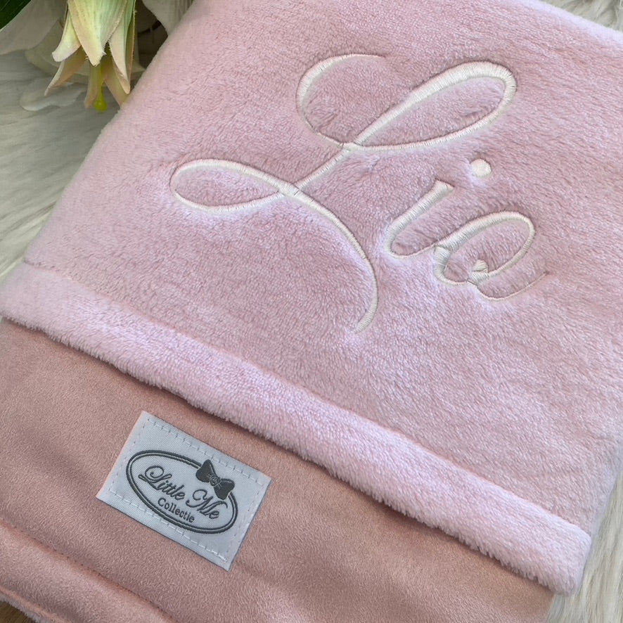 Soft Suéde Winterdekentje met naam | Gepersonaliseerde | Vintage Rose