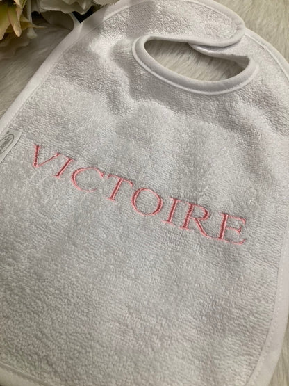 Slab met naam | Gepersonaliseerde baby slab katoen | Soft Cloud