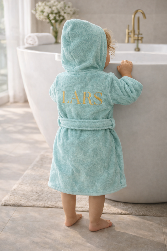 Baby badjas met naam | Gepersonaliseerde | soft mint