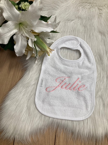 Slab met naam | Gepersonaliseerde baby slab katoen | Soft Cloud