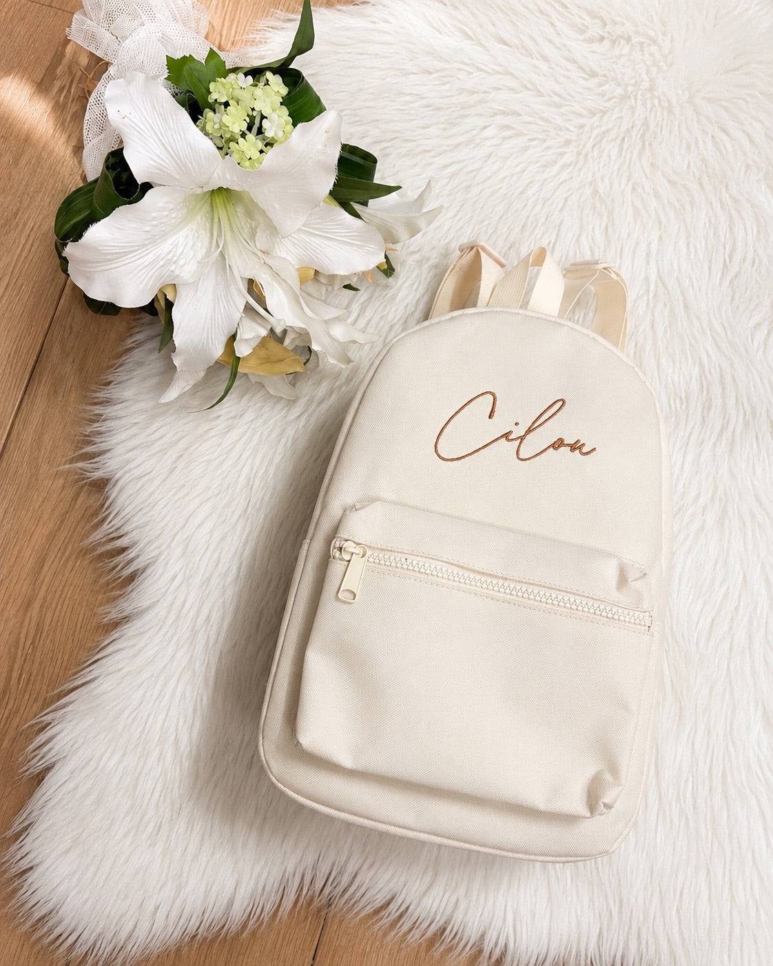 Gepersonaliseerd Rugzakje met Naam – cream| Peuter & Kleuter