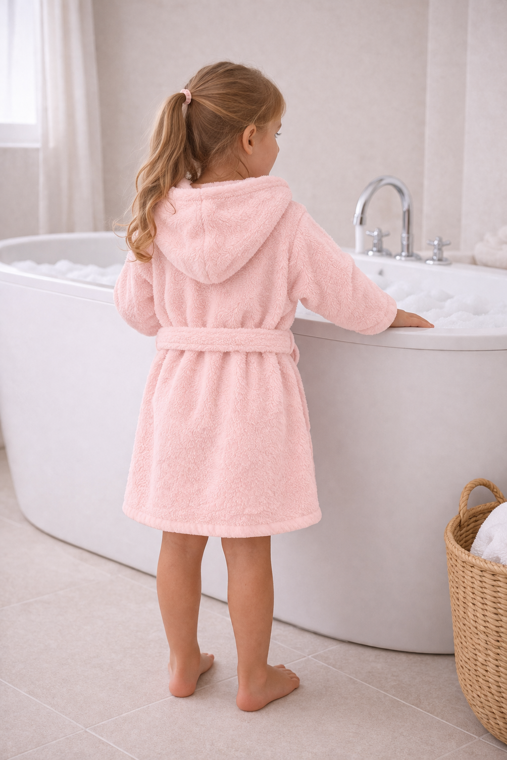 Baby badjas met naam | Gepersonaliseerde | Powder blush