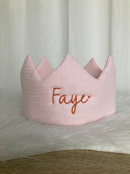 Tetra Breeze verjaardagskroon met naam | Gepersonaliseerde | Baby Pink