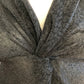 Glittery top with black leopard prints long sleeve, v-neck