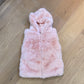 Fluffy bodywarmer roze